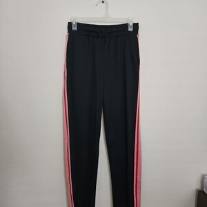 Topshop Black Joggers with Pink Stripes
